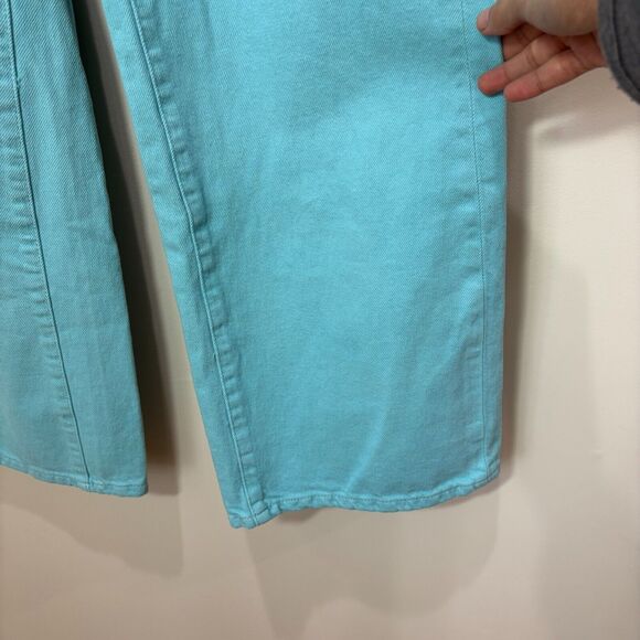 BDG Urban Outfitters High Rise Wide Leg Turquoise Blue Colored Jeans 25 Baggy - Picture 5 of 14
